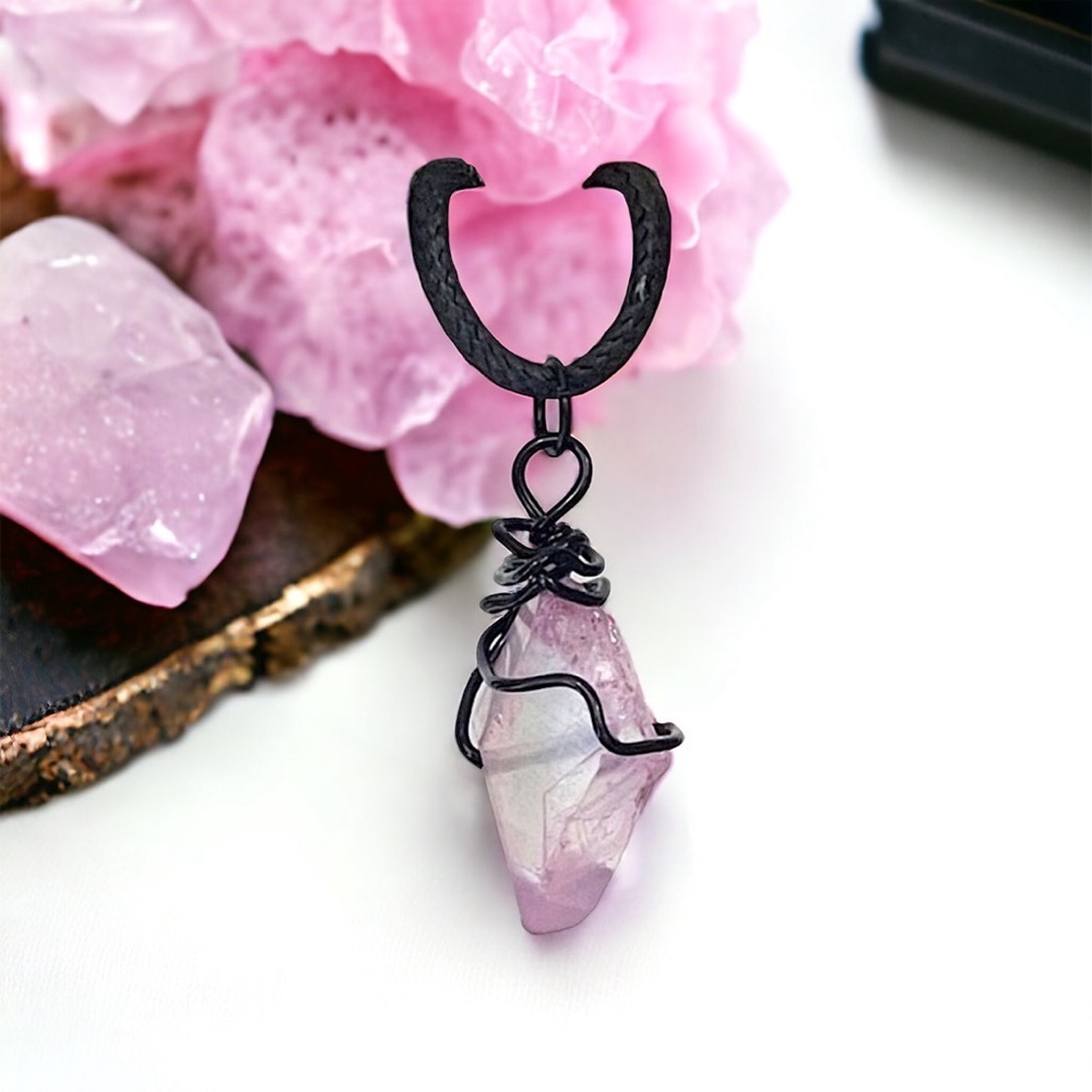 5 For $25💫Tranquility Light Pink/Purple Quartz Pendant Necklace